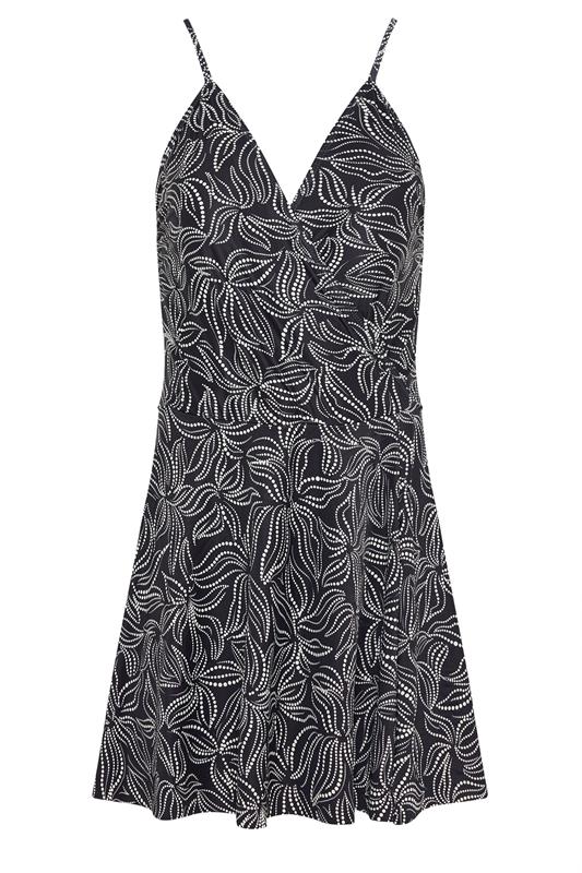 M&Co Black Floral Print Split Front Swimdress | M&Co 6