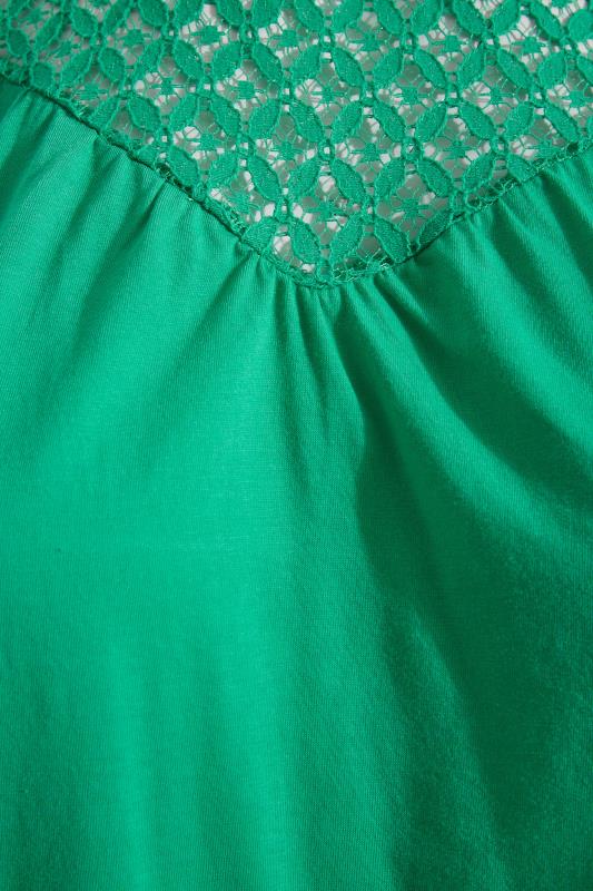 Curve Bright Green Lace Detail Cold Shoulder Top 5