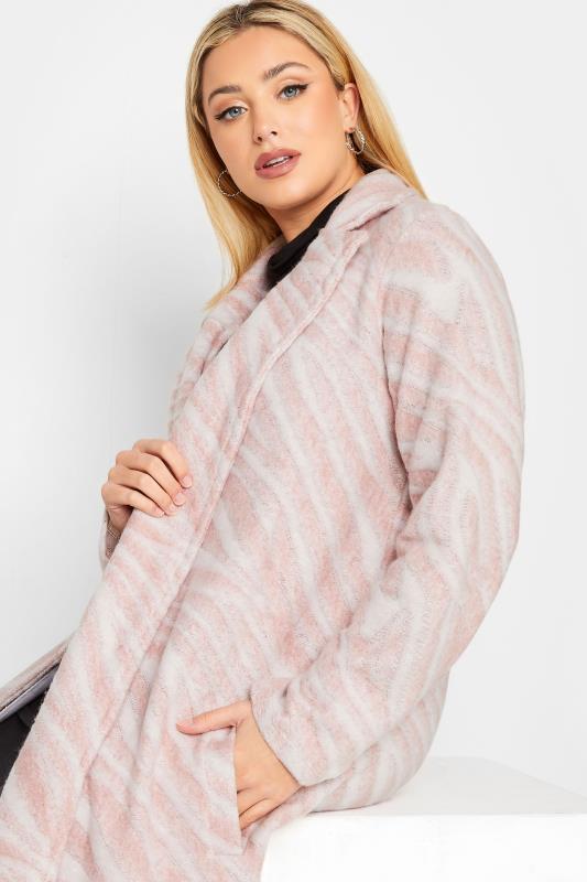 YOURS LUXURY Plus Size Pink Animal Print Faux Fur Jacket | Yours Clothing 2