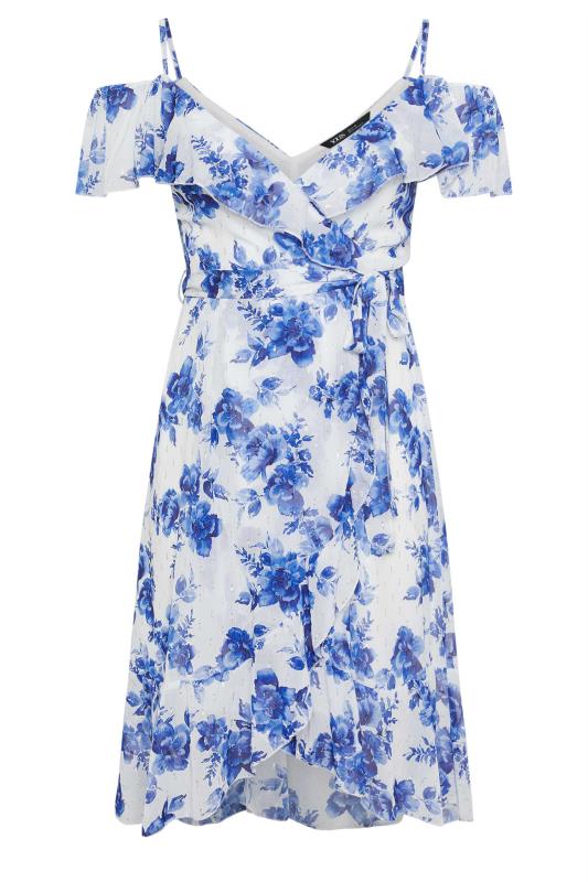 YOURS LONDON Plus Size White Floral Print Ruffle Hem Dress | Yours Clothing 6