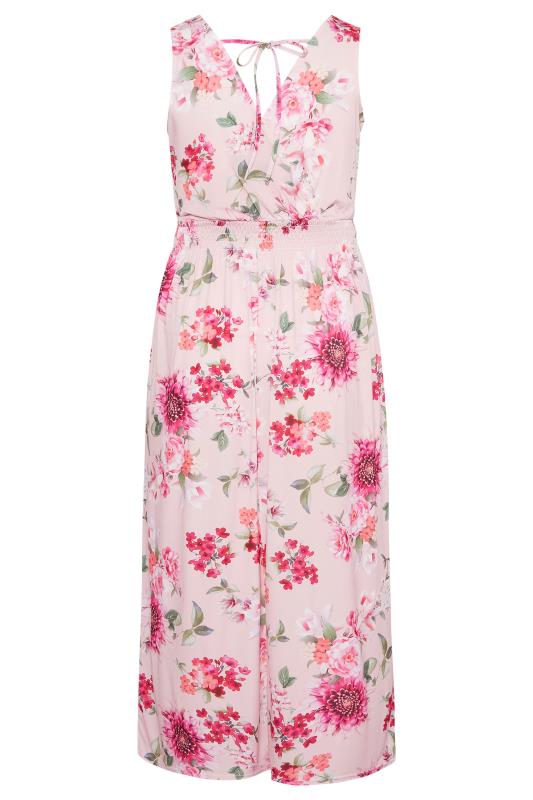 YOURS LONDON Plus Size Pink Floral Print Maxi Dress | Yours Clothing 7