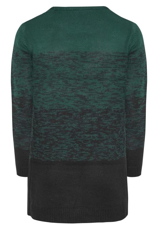 Plus Size Green Colour Block Jumper | Yours Clothing 7