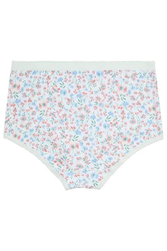 YOURSET 5 PACK Plus Size Pink Floral Print Full Briefs | Yours Clothing 9