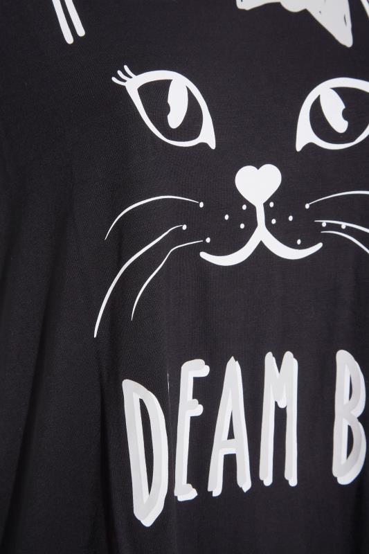 Curve Black 'Dream Big' Cat Printed T-Shirt_S.jpg