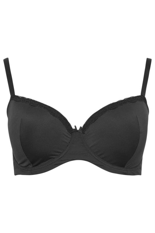 YOURS Plus Size Black Lace Trim Padded T-Shirt Bra | Yours Clothing 5