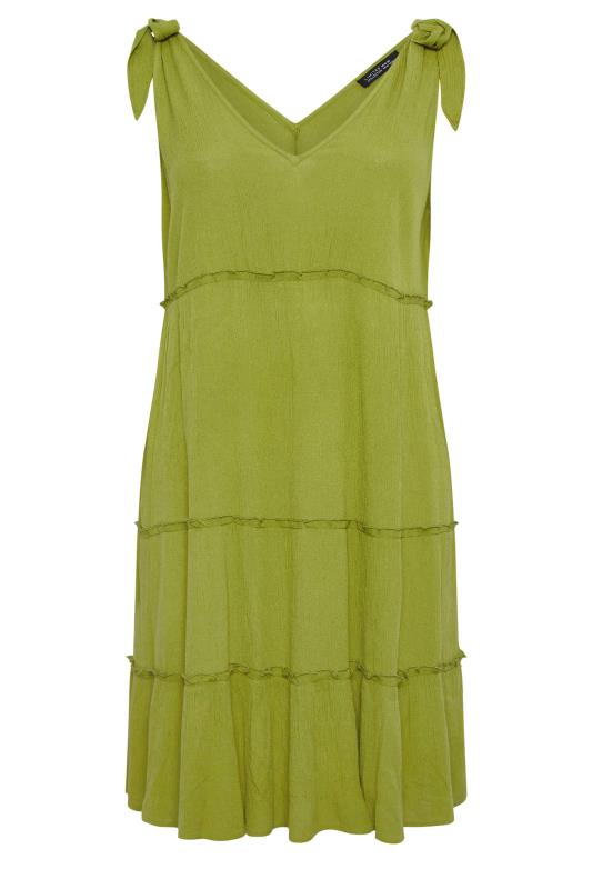 LIMITED COLLECTION Plus Size Olive Green Tiered Midi Dress | Yours Clothing 6
