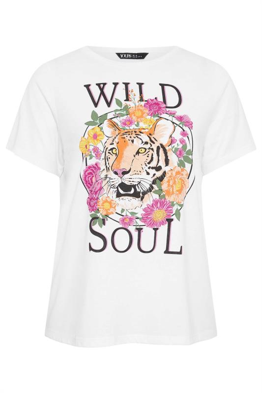 YOURS Plus Size White 'Wild Soul' Print T-Shirt | Yours Clothing 5