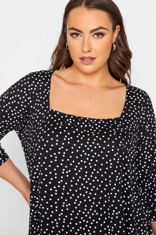LIMITED COLLECTION Curve Black Polka Dot Top 4