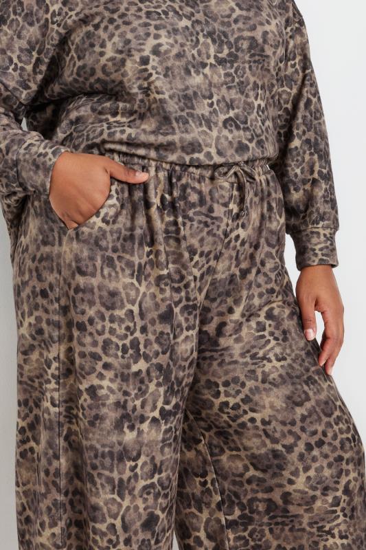 YOURS Plus Size Natural Brown Leopard Print Trousers | Yours Clothing 4