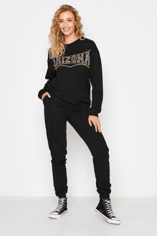 Tall Women's LTS Black 'Arizona' Glitter Slogan Sweatshirt | Long Tall Sally 2