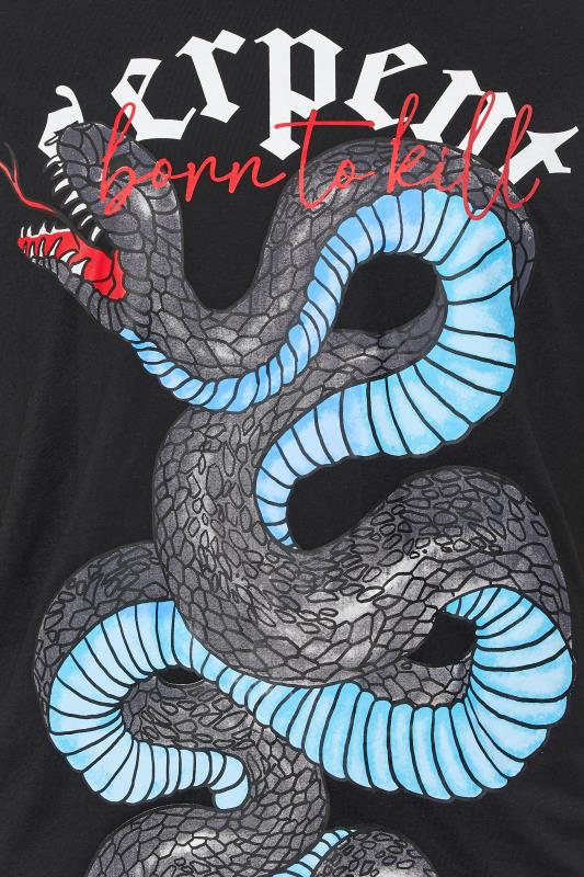 BadRhino Big & Tall Black 'Serpent' Snake Print T-Shirt | BadRhino 3