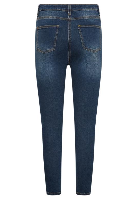 YOURS PETITE Plus Size Mid Blue Skinny AVA Jeans | Yours Clothing 2