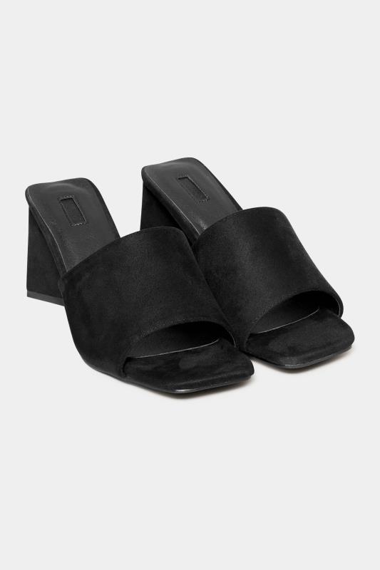 LIMITED COLLECTION Black Triangular Heeled Mules In Wide E Fit & Extra Wide EEE Fit 2