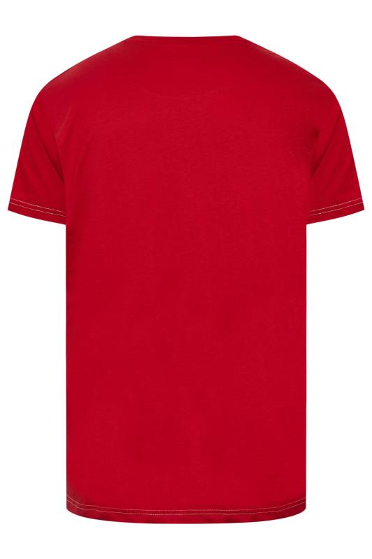 KAM Big & Tall Red Santa Biker Print T-Shirt 4