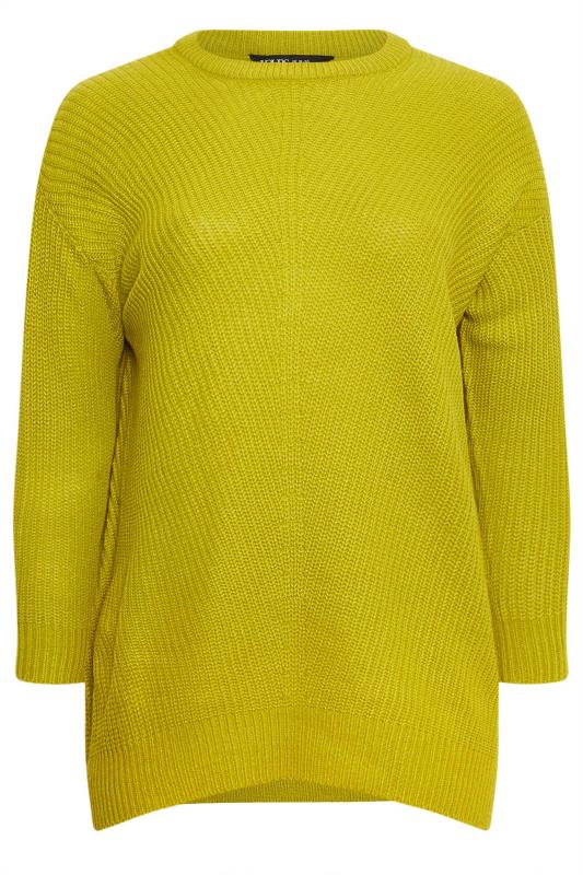 Plus Size Curve Green Essential Knitted Jumper | Yours Clothing 5