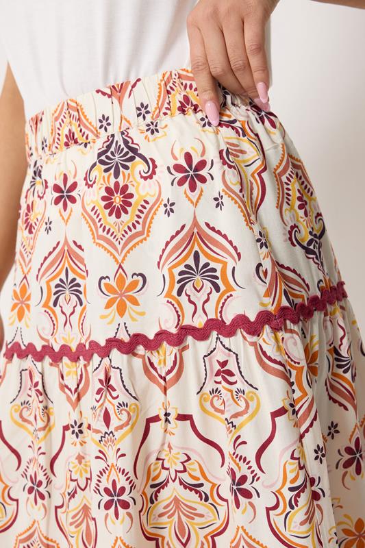 M&Co Petite Orange Abstract Print Maxi Skirt | M&Co 4