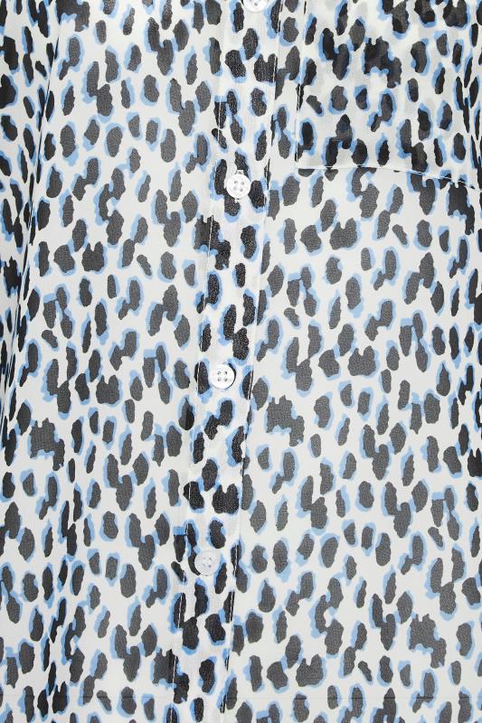 Petite Blue & White Animal Print Oversized Shirt | PixieGirl 5