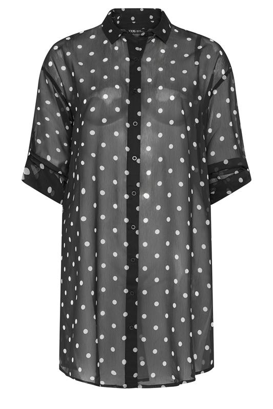 YOURS Plus Size Black Polka Dot Cover Up | Yours Clothing 5