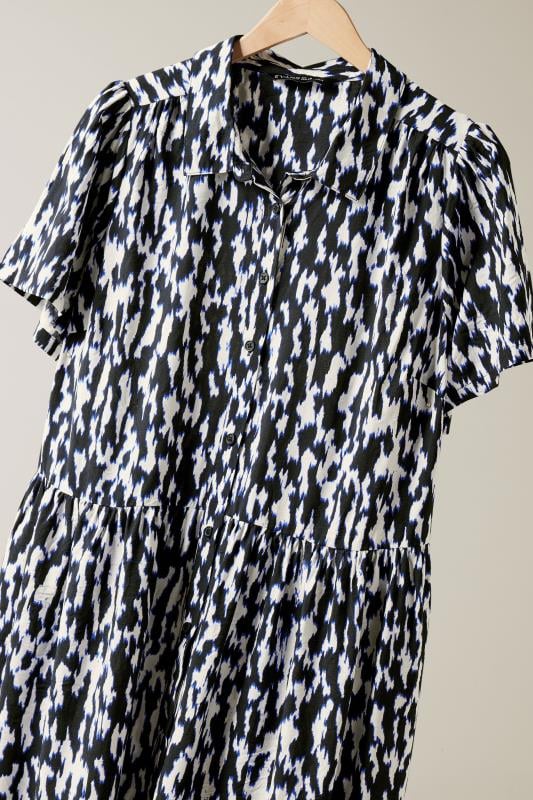 EVANS Plus Size Navy Blue Abstract Print Midi Shirt Dress | Evans  7