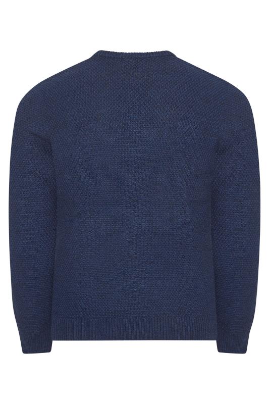 Big & Tall SUPERDRY Navy Blue Knitted Jumper | BadRhino 2