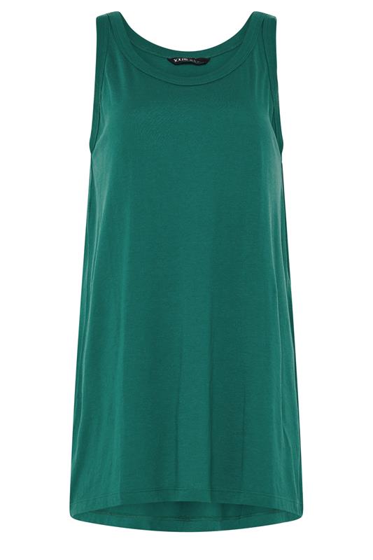 YOURS Plus Size Green Basic Core Vest Top | Yours Clothing 5