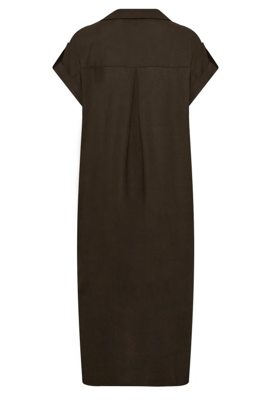 LTS Tall Women's Chocolate Brown Linen Dress | Long Tall Sally 2