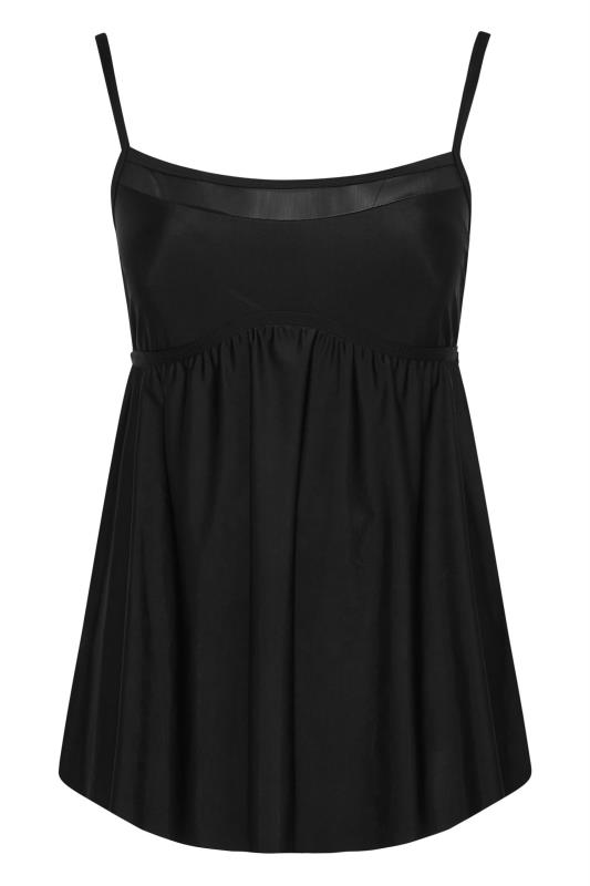 Plus Size Black Mesh Panel Swim Dress | Yours Clothing 7