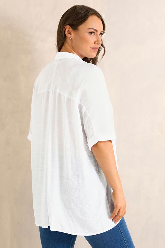 EVANS Plus Size White Button Through Shirt | Evans 2