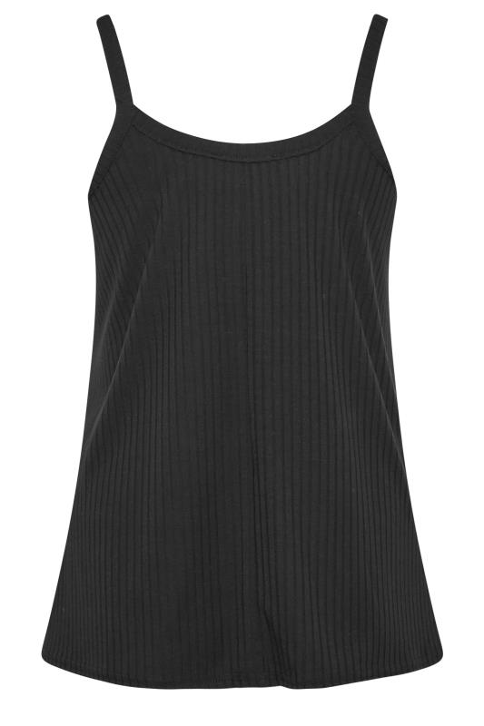 LIMITED COLLECTION Plus Size Black Ribbed Button Cami Vest Top | Yours Clothing 7