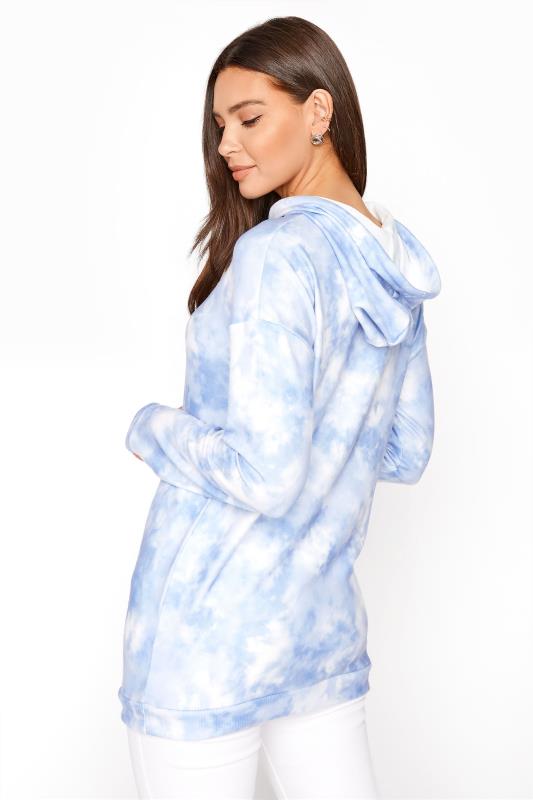 LTS Tall Blue Tie Dye Soft Touch Hoodie 4