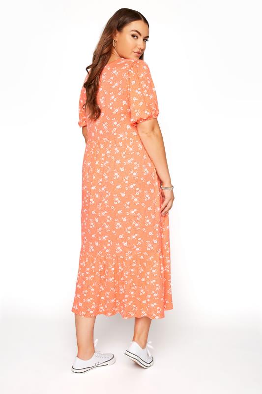 Orange Floral Short Sleeve Maxi Dress_C.jpg