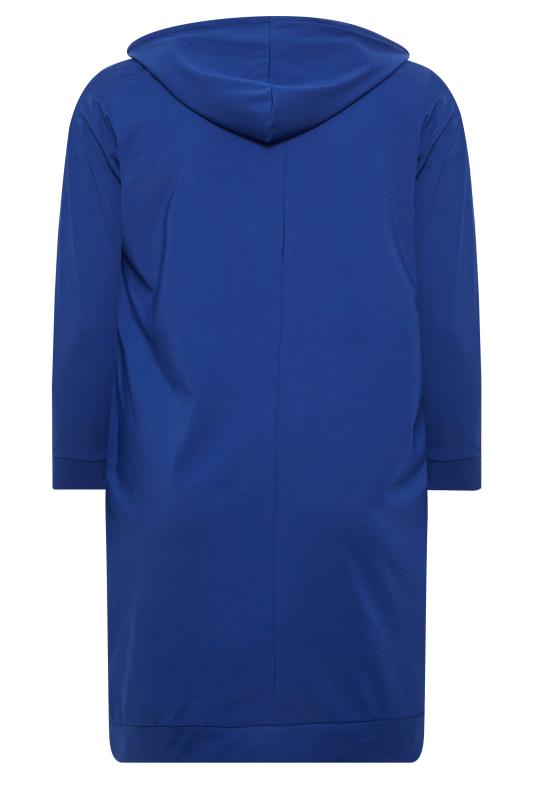 YOURS Plus Size Curve Cobalt Blue Pocket Hoodie Dress