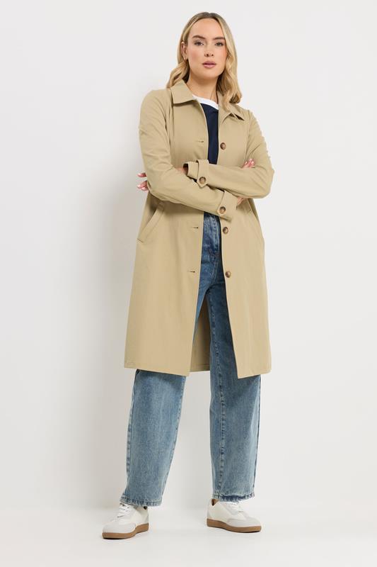 LTS Tall Women's Stone Brown Button Car Coat | Long Tall Sally 1