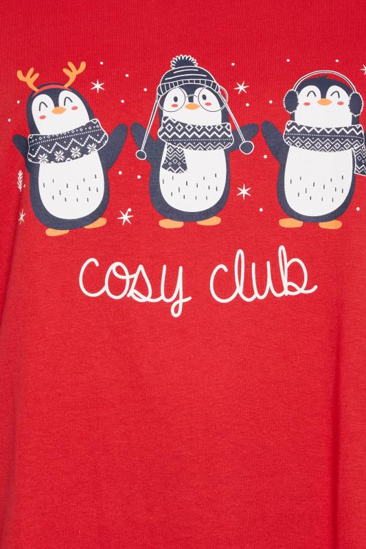 YOURS Plus Size Red 'Cosy Club' Slogan Pyjama Set | Yours Clothing 8