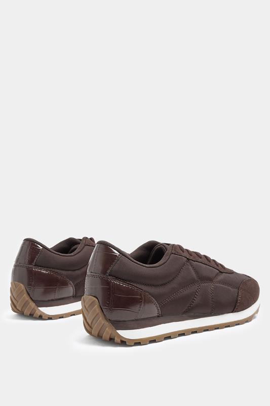 Burgundy Red Quilted Trainers In Wide E Fit | Yours Clothing 4