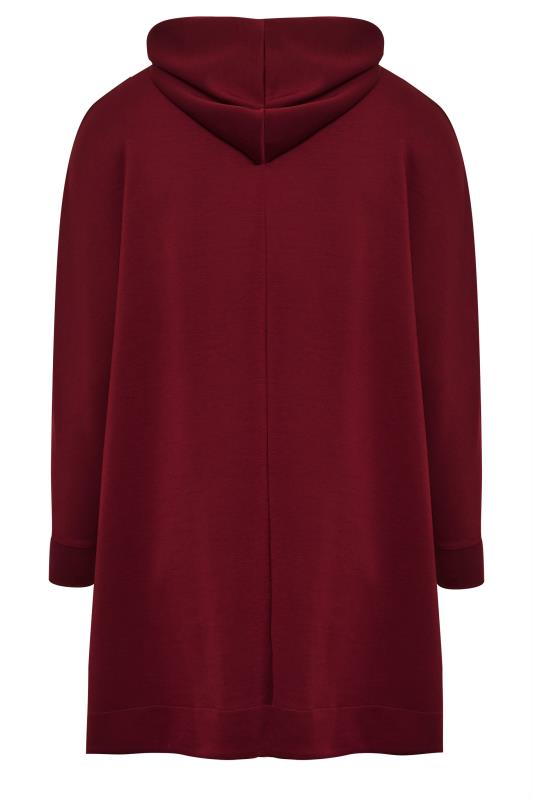 YOURS LUXURY Plus Size Red Tie Detail Oversized Hoodie | Yours Clothing 7