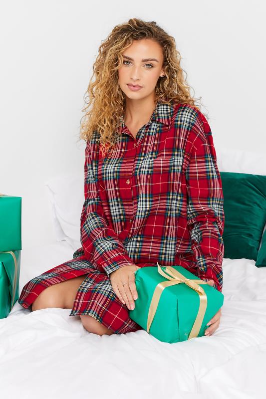 LTS Tall Women's Red Woven Check Nightshirt | Long Tall Sally 5