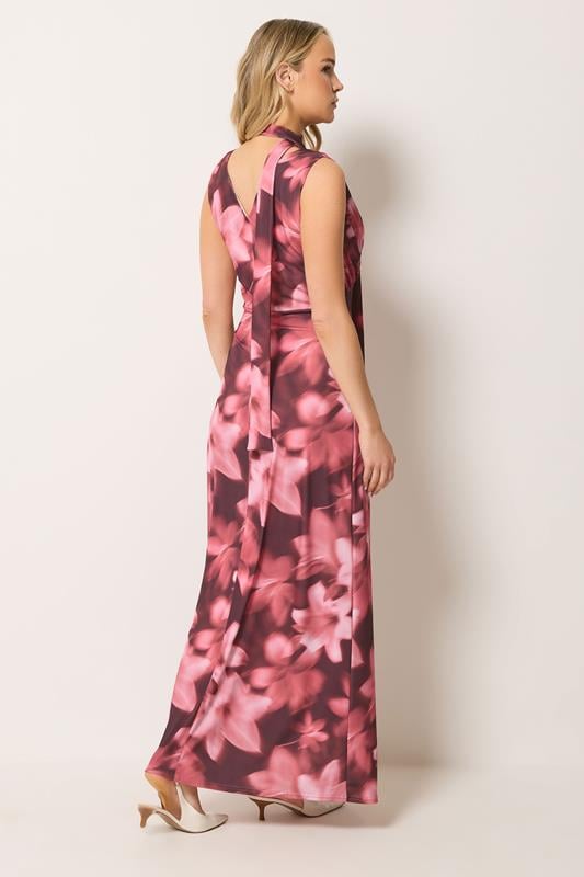 LTS Tall Women's Pink Floral Scarf Detail Maxi Dress | Long Tall Sally 4