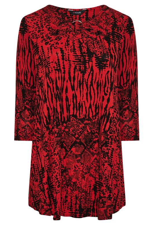 Plus Size Red Mixed Animal Print Swing Top | Yours Clothing 6