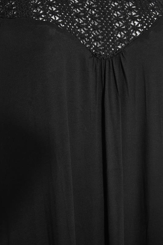 Curve Black Crochet Neckline Sleeveless Maxi Dress 5