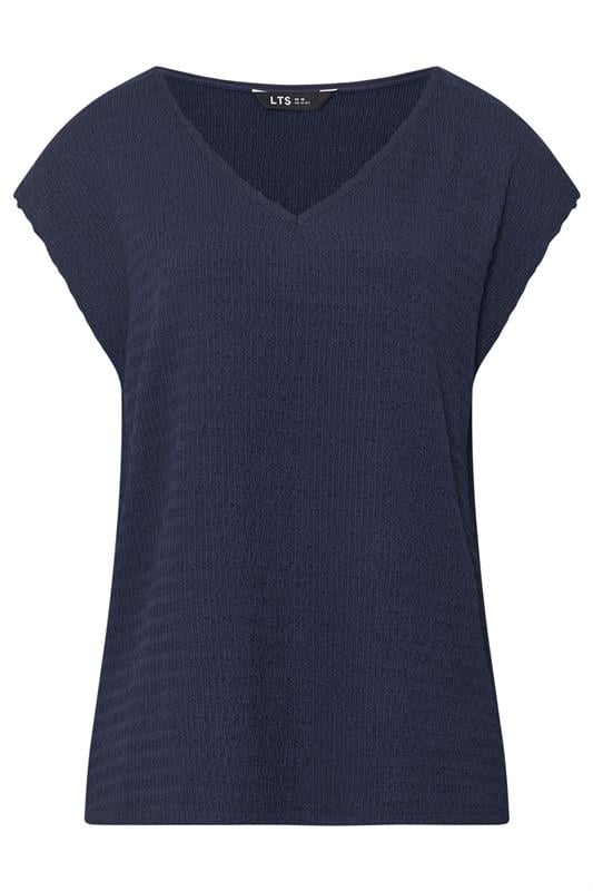 LTS Tall Women's Navy Blue Textured Top | Long Tall Sally 5