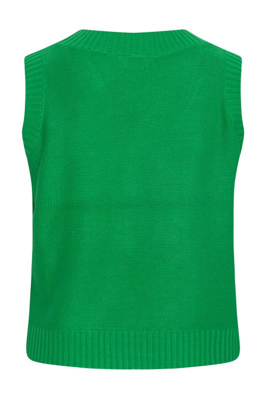 Plus Size Bright Green Cable Knit Sweater Vest Top | Yours Clothing 7