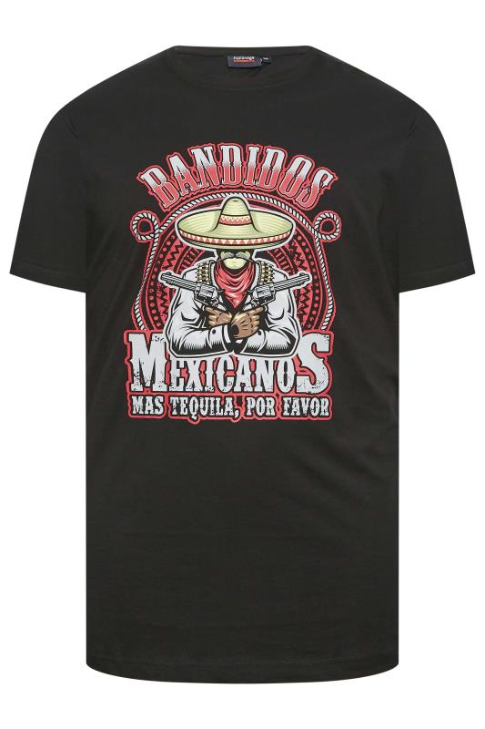 ESPIONAGE Big & Tall Black 'Mexican Bandit' Printed T-Shirt | BadRhino 3