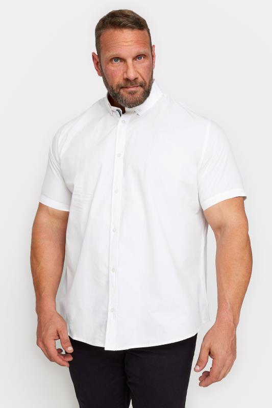 BadRhino Big & Tall White Poplin Short Sleeve Shirt | BadRhino 1