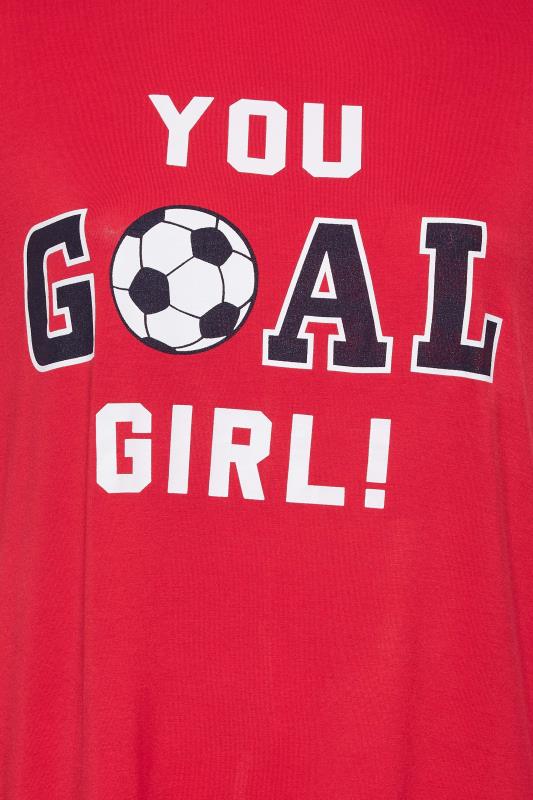 LIMITED COLLECTION Plus Size Red World Cup 'You Goal Girl!' Football T-Shirt 5