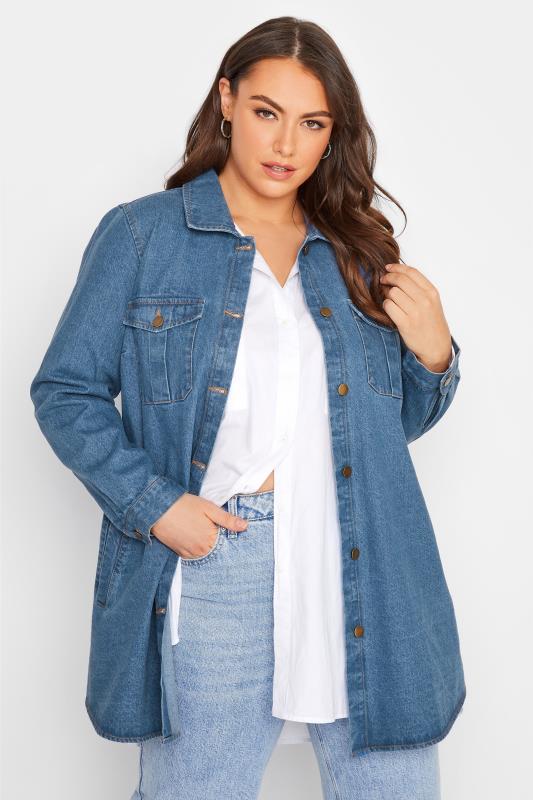  Grande Taille LIMITED COLLECTION Curve Blue Denim Shacket