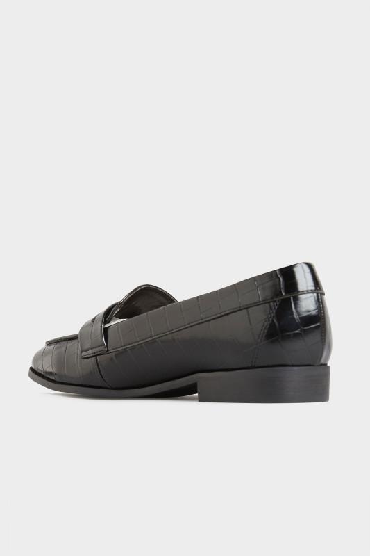 LTS Black Slip On Croc Loafers In Standard D Fit | Long Tall Sally 5