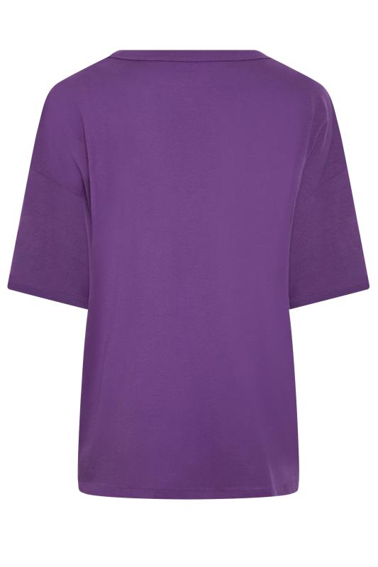 YOURS Plus Size Purple Oversized Boxy T-Shirt | Yours Clothing 7