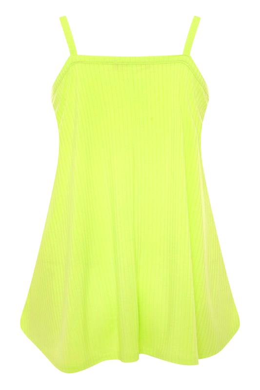 LIMITED COLLECTION Lime Green Ribbed Swing Cami_BK.jpg