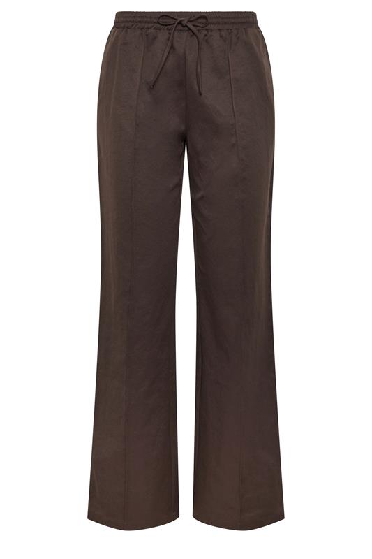 LTS Tall Women's Chocolate Brown Side Stripe Wide Leg Trousers | Long Tall Sally 7